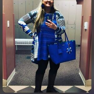 Lularoe Caroline Aztec Blue Print Medium